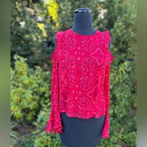 NWT Hollister cold-shoulder bell sleeve blouse - size S